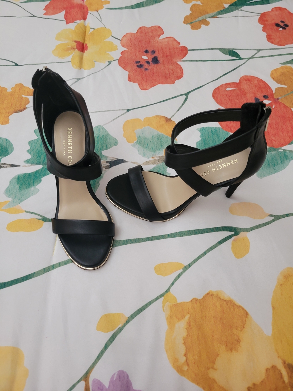 Kenneth Cole Black Strappy High Heels